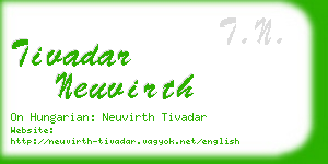 tivadar neuvirth business card